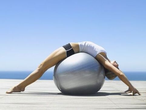 Fitball Cvičenia na liečbu osteochondrózy